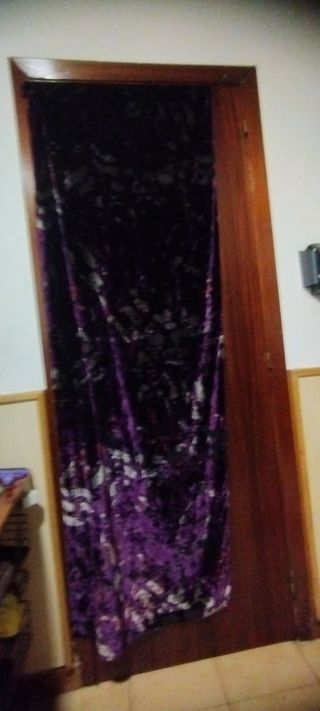 Fular terciopelo transparente color purpura