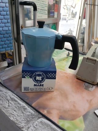 Cafetera Italiana Azul 6 Tazas