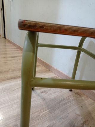 Mesa escritorio vintage madera y metal