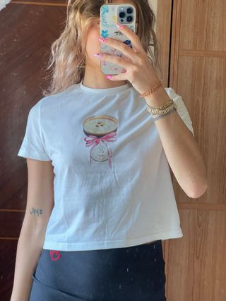 Camiseta Blanca Estampado Espresso Martini