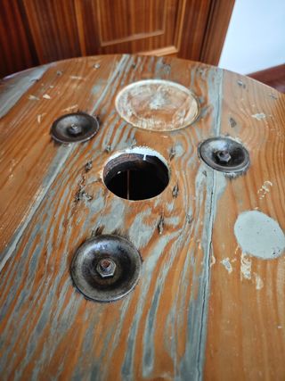 Mesa Bobina Industrial Madera y Metal