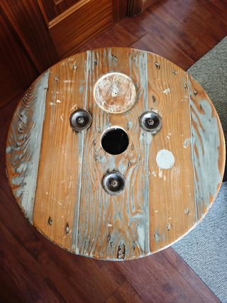 Mesa Bobina Industrial Madera y Metal