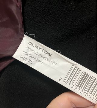 Cappotto Clayton Uomo Nero Taglia XL