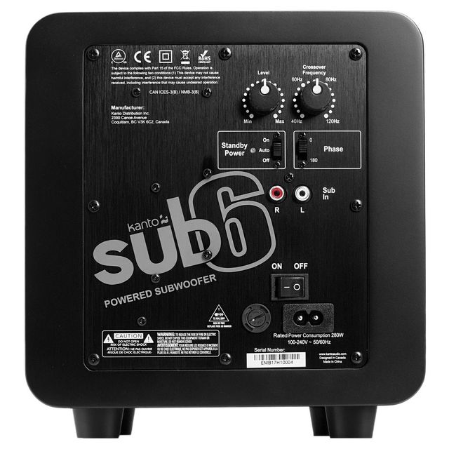 Subgrave activo de 6 pulgadas negro