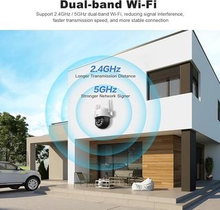 SRIHOME 8MP cámara WiFi 2.4 5GHz exterior PTZ 3X