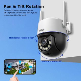 SRIHOME 8MP cámara WiFi 2.4 5GHz exterior PTZ 3X