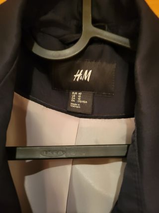 Abrigo H&M Negro Mujer Fiesta
