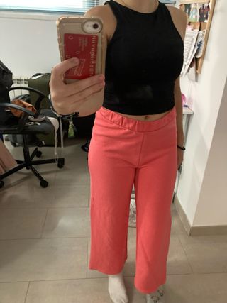 Pantalón chándal Lefties rosa acampanado