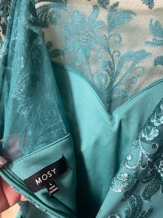 Vestido largo encaje y lentejuela talla 40/42