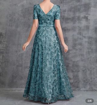 Vestido largo encaje y lentejuela talla 40/42