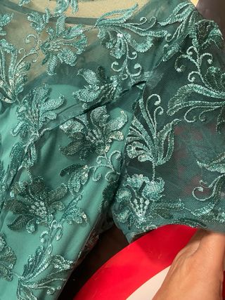 Vestido largo encaje y lentejuela talla 40/42