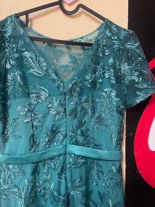 Vestido largo encaje y lentejuela talla 40/42
