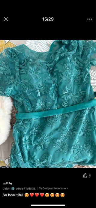 Vestido largo encaje y lentejuela talla 40/42