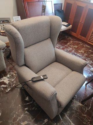 Butaca relax eléctrica beige/gris