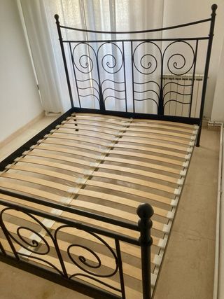 Estructura Cama Matrimonio Negra 160x200