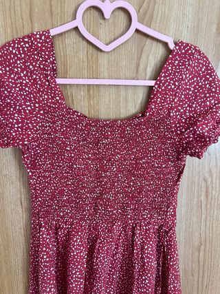 Vestido Milkmaid Rojo Estampado