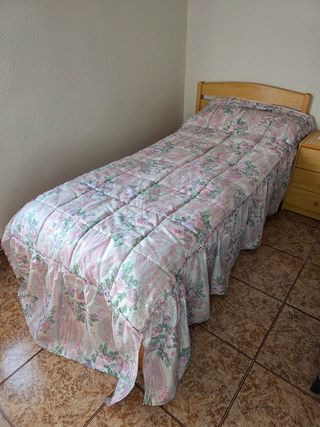 Edredón cama 90 cm floral rosa