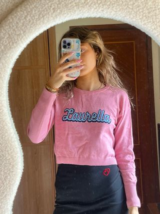 Jersey Rosa Laurella con Letras