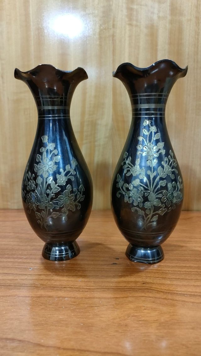 Pareja Jarrones Florero Decorativo Metal 640513926