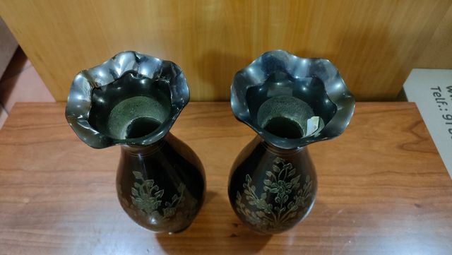 Pareja Jarrones Florero Decorativo Metal 640513926