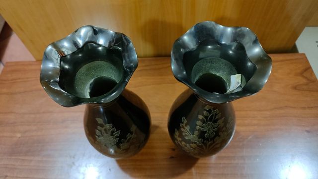 Pareja Jarrones Florero Decorativo Metal 640513926