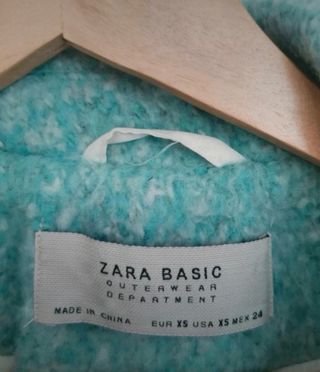 Abrigo Zara verde lana