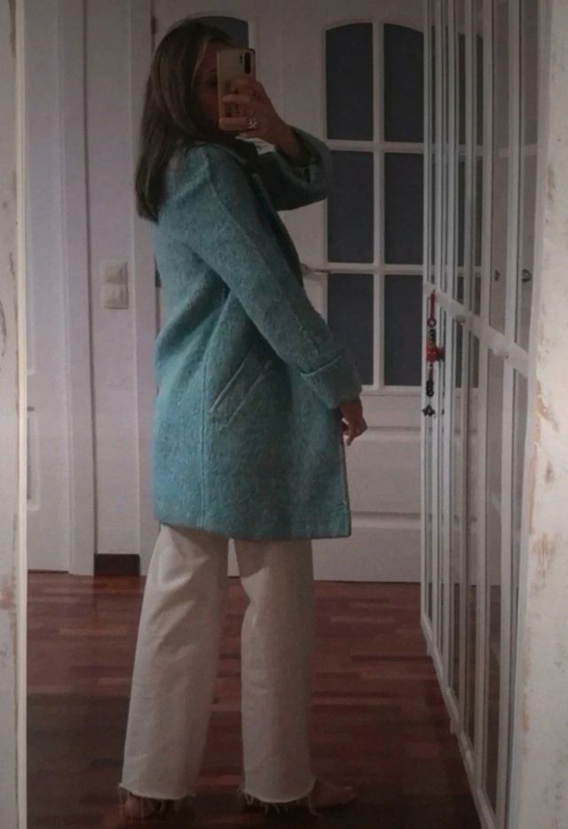 Abrigo Zara verde lana