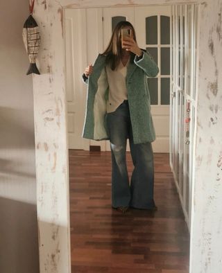 Abrigo Zara verde lana