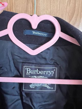 Abrigo Largo Lana Burberrys Negro Vintage