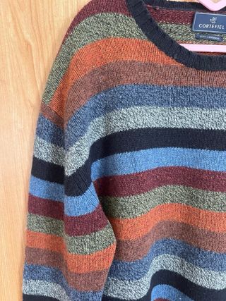 Jersey Cortefiel Lana Rayas Multicolor Talla M