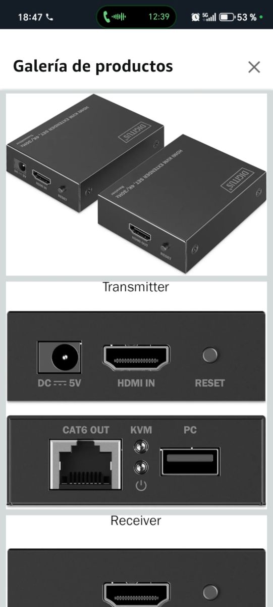 DIGITUS Extensor HDMI KVM 4K/30Hz
