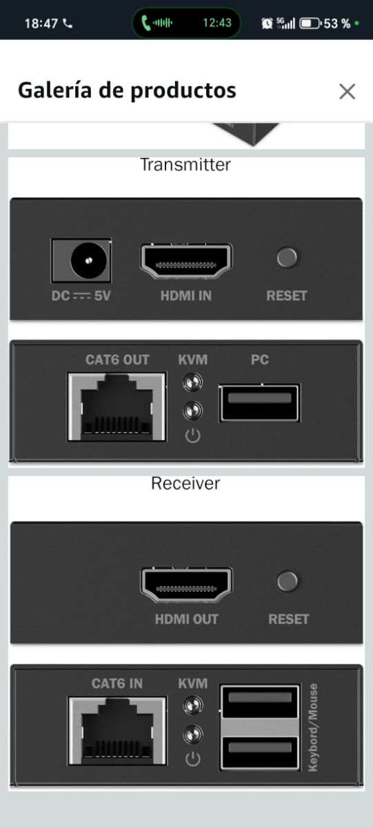 DIGITUS Extensor HDMI KVM 4K/30Hz