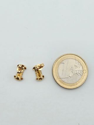 Pendientes de Oro 18K Piedras blancas, 0,89gr, 1cm