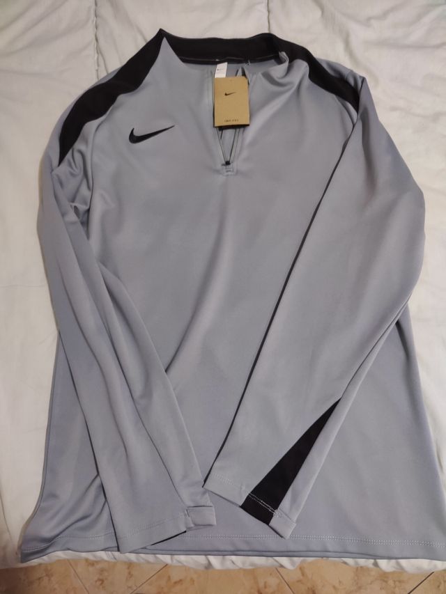 Chaqueta Nike Gris Media Cremallera