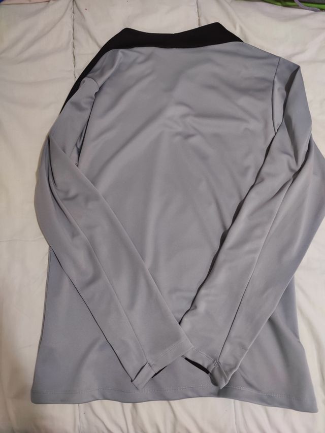 Chaqueta Nike Gris Media Cremallera