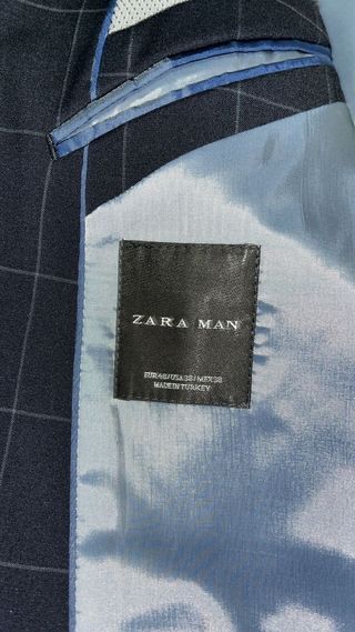 Traje Zara cuadros azul Talla 48