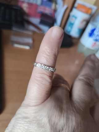 Anillo Plata y Acero con Circonitas