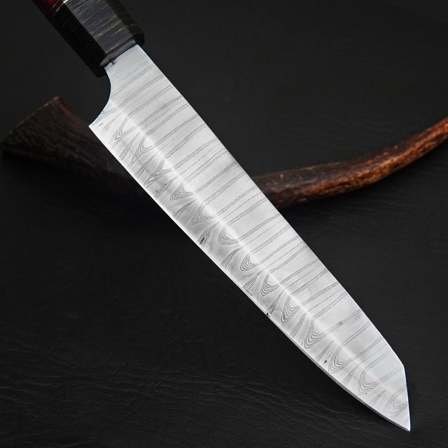 Coltello da cuoco in acciaio Damasco forgiato