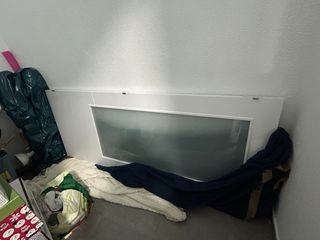 Puerta doble madera blanca con cristal