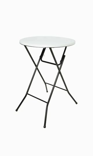 Mesa alta plegable 80cm Ø para cóctel NUEVA