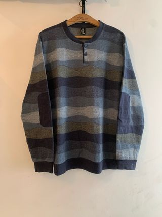Jersey de rayas azul y gris