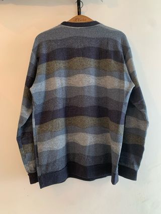 Jersey de rayas azul y gris