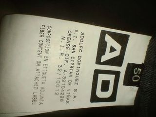 Gabardina Adolfo Domínguez Negra Talla 50