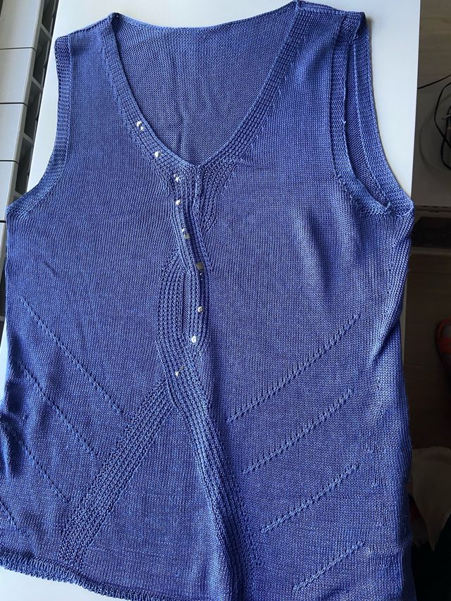 Conjunto top y chaqueta azul