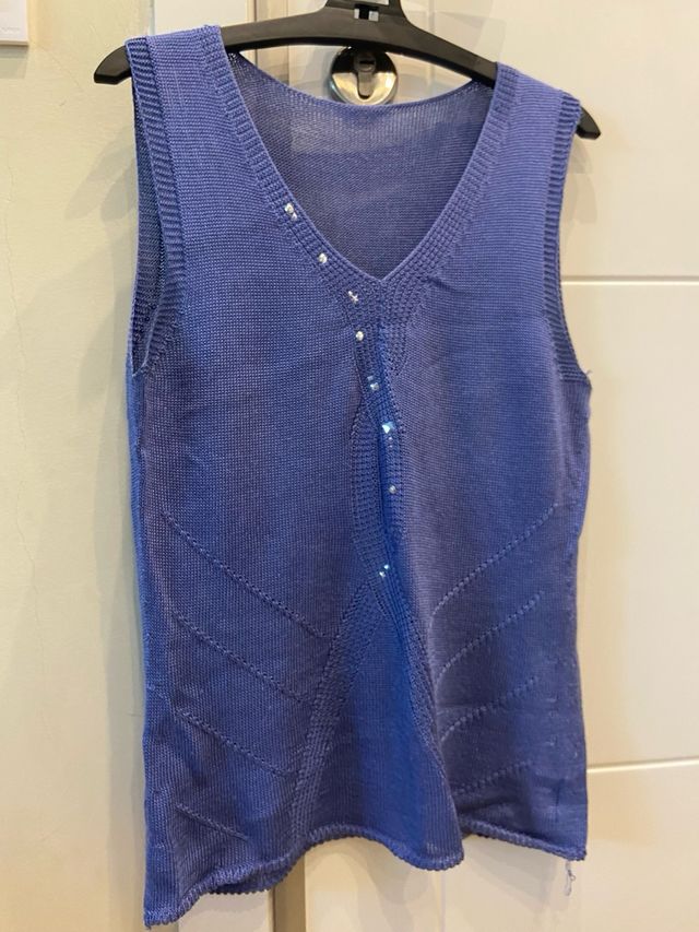 Conjunto top y chaqueta azul