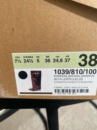Botas altas lentejuelas color marrón cobrizo