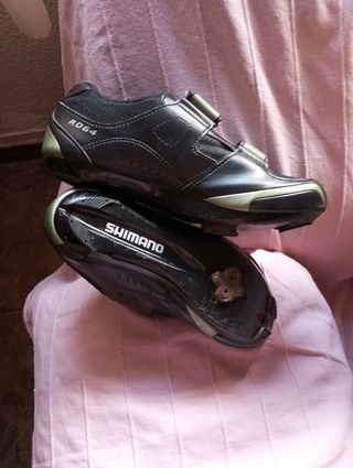 Zapatillas Ciclismo Shimano Negras y Velcro verde