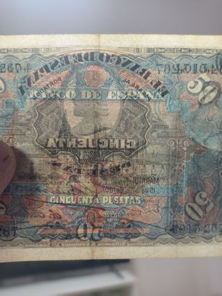 Billete 50 Pesetas 1907 Banco de España