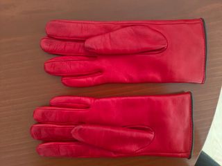 Guantes de cuero Burberry rojos mujer