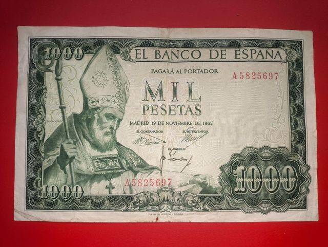 1000 pesetas 1965 El Banco de España